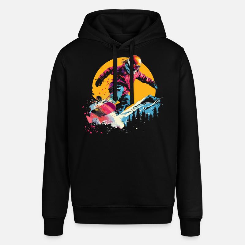 Snowboarder Synthwave - Sweat à capuche SOUNDER Stanley/Stella Unisexe - noir