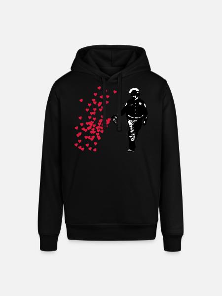 Stencil Police - Street Art Pepper Spray Cop heart - Stanley/Stella SOUNDER Unisex Hoodie - black