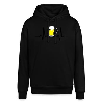 Beer and Heartbeat - Stanley/Stella SOUNDER Unisex Hoodie - black - Front - Alina (178cm) & Michal (187cm)