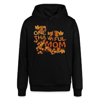Thankful Mom Mama Herbst Blätter Dankbarkeit - Stanley/Stella Unisex Hoodie SOUNDER - Schwarz - Vorne - Alina (178cm) & Michal (187cm)