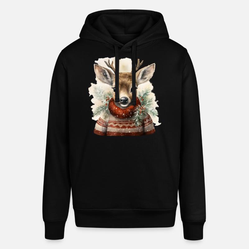 Cerf en pull d’hiver - Sweat à capuche SOUNDER Stanley/Stella Unisexe - noir