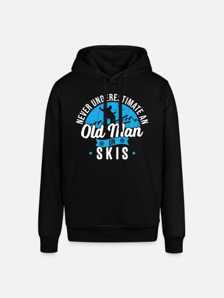 Never underestimate an old man on skis - Stanley/Stella SOUNDER Unisex Hoodie - black