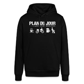 Plan du jour motocross cadeau humour moto - Sweat à capuche SOUNDER Stanley/Stella Unisexe - noir - Devant - Alina (178cm) & Michal (187cm)