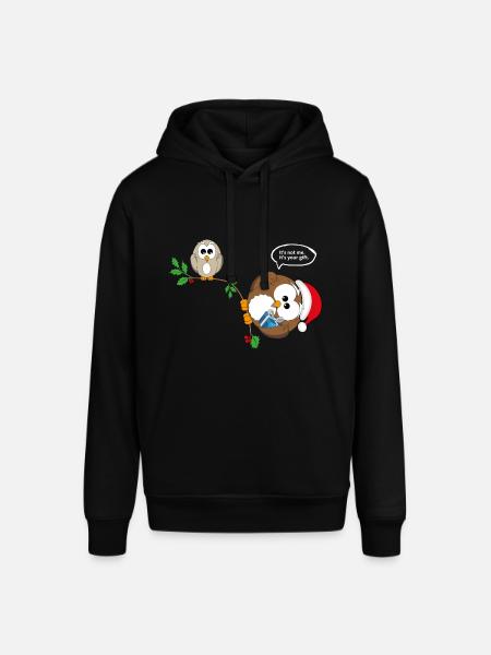 Christmas owl Christmas present gift - Stanley/Stella SOUNDER Unisex Hoodie - black