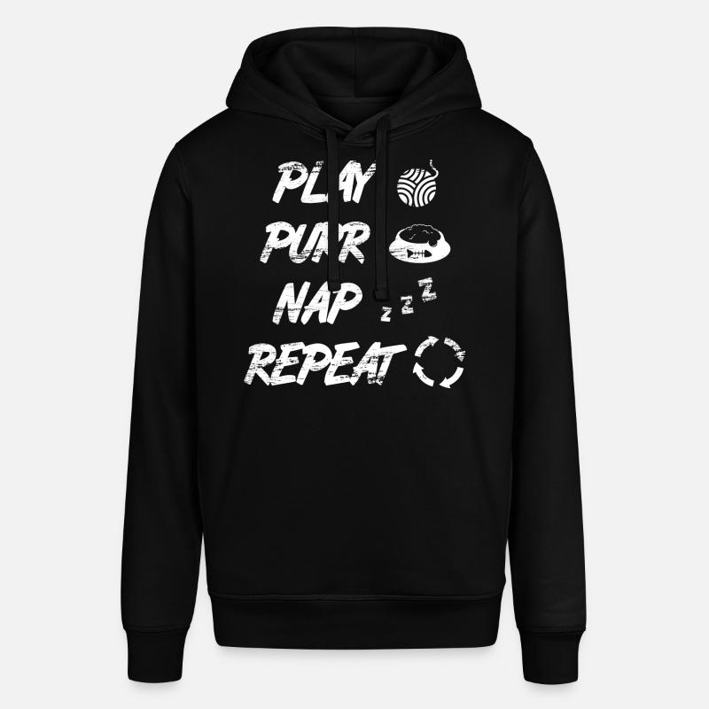 Routine quotidienne du chat - Sweat à capuche SOUNDER Stanley/Stella Unisexe - noir