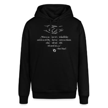 Wenn es zu schwer ist zurückzublicken... - Stanley/Stella Unisex Hoodie SOUNDER - Schwarz - Vorne - Alina (178cm) & Michal (187cm)