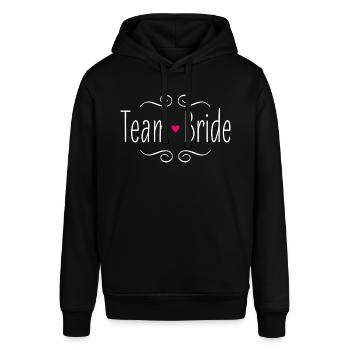 Team Bride Braut rosa Herz Hochzeit Heirat Party - Stanley/Stella Unisex Hoodie SOUNDER - Schwarz - Vorne - Alina (178cm) & Michal (187cm)