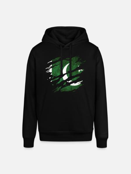 Pakistan - national flag, scratches, cracks - Stanley/Stella SOUNDER Unisex Hoodie - black