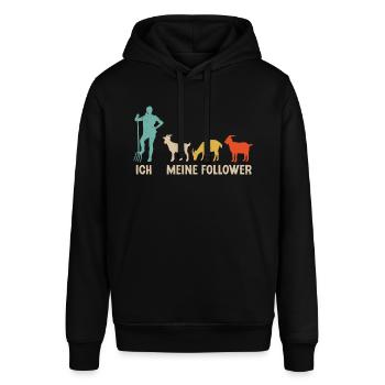 Ziegen Ziegenbock Landwirtin Ziege - Stanley/Stella Unisex Hoodie SOUNDER - Schwarz - Vorne - Alina (178cm) & Michal (187cm)