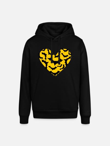 Field Mus Hjerte Bat Moon - Stanley/Stella SOUNDER unisex hoodie - sort