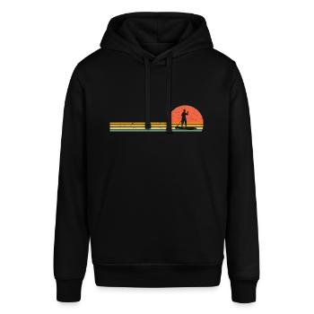 SUP Retro Stand Up Paddle Vintage - Stanley/Stella Unisex Hoodie SOUNDER - Schwarz - Vorne - Alina (178cm) & Michal (187cm)