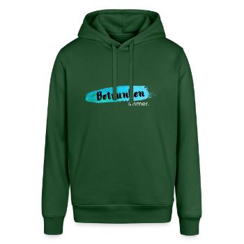 Betrunken,immer - Stanley/Stella Unisex Hoodie SOUNDER - Flaschengrün - Vorne - Alina (178cm) & Michal (187cm)