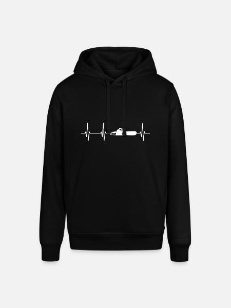 Heartbeat Woodworker Chainsaw - Stanley/Stella SOUNDER Unisex Hoodie - black