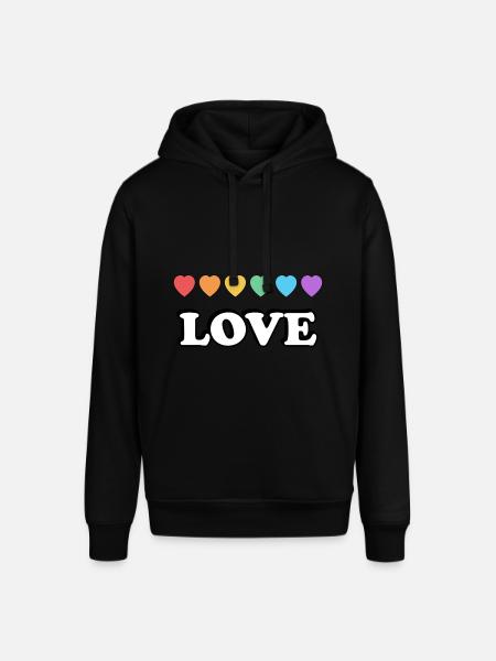 Liebe Regenbogenherzen - Stanley/Stella Unisex Hoodie SOUNDER - Schwarz