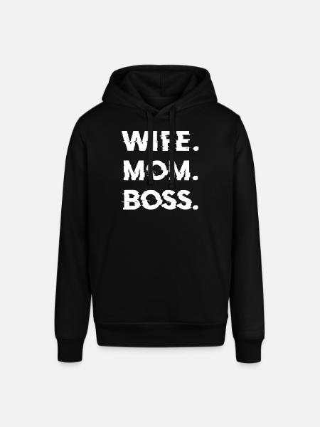 Wife Mom Boss Mothers Day Gift - Shirt - Stanley/Stella SOUNDER Unisex Hoodie - black
