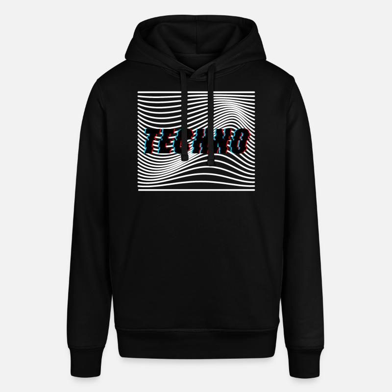 Techno Vagues Trippy Psychédélique - Sweat à capuche SOUNDER Stanley/Stella Unisexe - noir