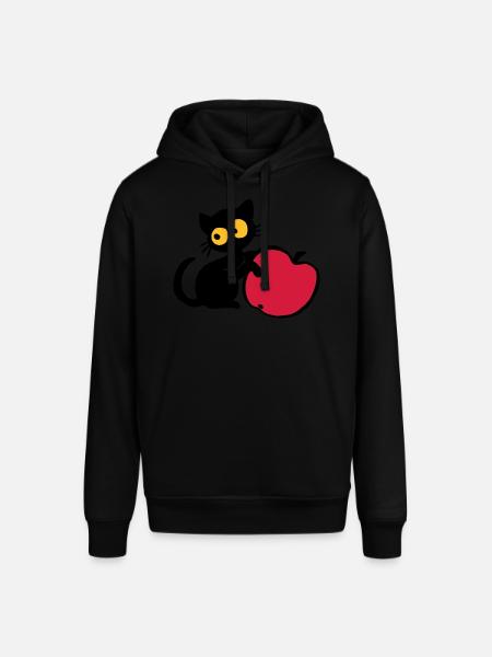 Kätzchen mit Apfel - Stanley/Stella Unisex Hoodie SOUNDER - Schwarz