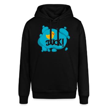 Duck! - Calypso Blous - Stanley/Stella Unisex Hoodie SOUNDER - Schwarz - Vorne - Alina (178cm) & Michal (187cm)