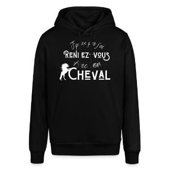 Je peux pas j'ai rendez vous avec mon cheval - Sweat à capuche SOUNDER Stanley/Stella Unisexe - noir - Devant - Alina (178cm) & Michal (187cm)