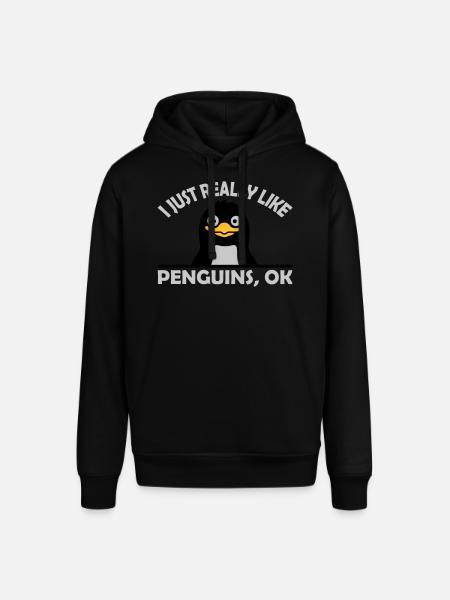I just like penguins - Stanley/Stella SOUNDER Unisex Hoodie - black