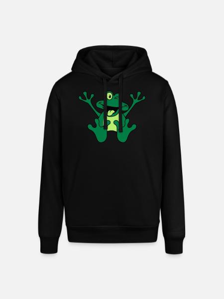 Funny Sitting Comic Frog - Stanley/Stella SOUNDER Unisex Hoodie - black