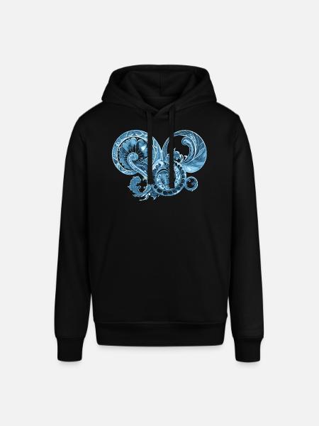 Blue Ornament - Stanley/Stella SOUNDER Unisex Hoodie - black