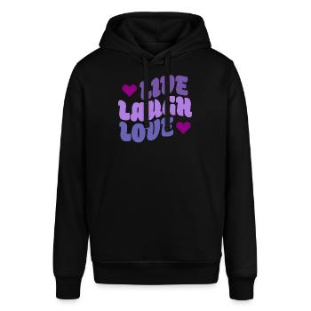 Live Laugh Love - Stanley/Stella SOUNDER Unisex Hoodie - black - Front - Alina (178cm) & Michal (187cm)