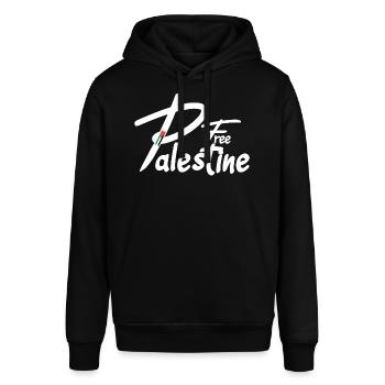 Free palestine text - Stanley/Stella Unisex Hoodie SOUNDER - Schwarz - Vorne - Alina (178cm) & Michal (187cm)