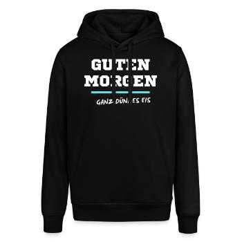 Guten Morgen, ganz dünnes Eis - Stanley/Stella Unisex Hoodie SOUNDER - Schwarz - Vorne - Alina (178cm) & Michal (187cm)