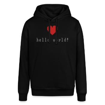 Hello World! - Stanley/Stella Unisex Hoodie SOUNDER - Schwarz - Vorne - Alina (178cm) & Michal (187cm)