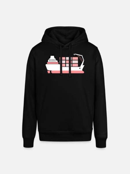 container ship pink - Stanley/Stella SOUNDER Unisex Hoodie - black