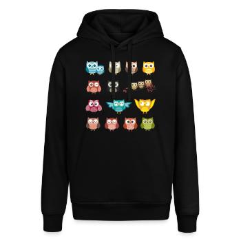 Eule - Stanley/Stella Unisex Hoodie SOUNDER - Schwarz - Vorne - Alina (178cm) & Michal (187cm)