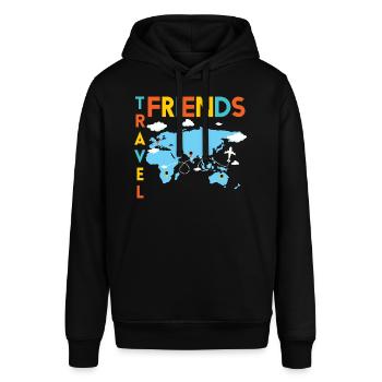 Reisvrienden - Travel Travel Holiday Travel Geschen - Stanley/Stella Uniseks biologische hoodie SOUNDER - zwart - Voor - Alina (178cm) & Michal (187cm)