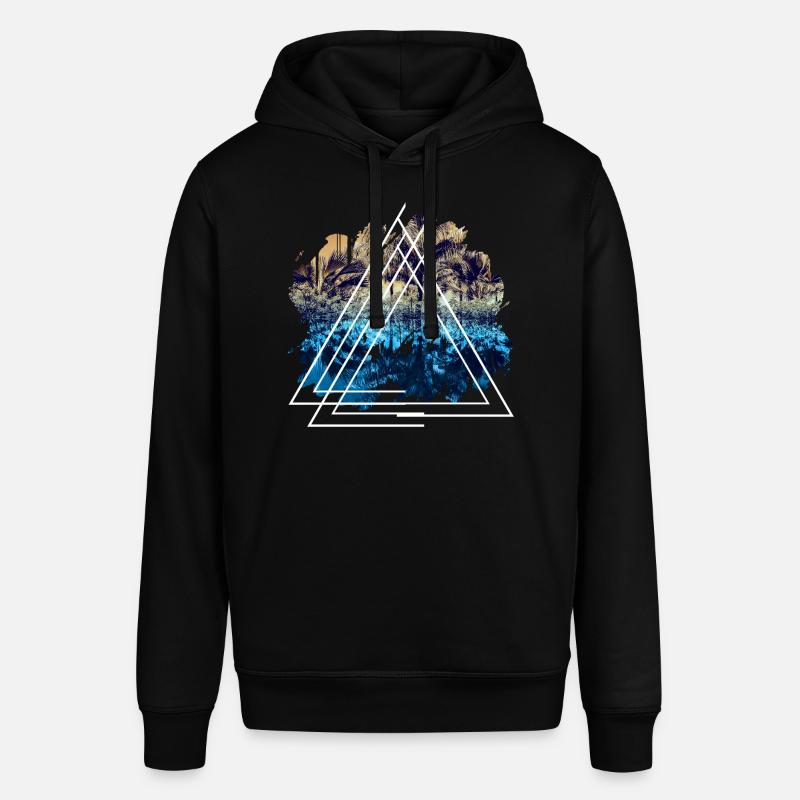 Vacation landscape triangular shape gift - Stanley/Stella SOUNDER Unisex Hoodie - black
