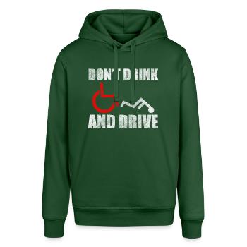Rollstuhlfahrer Behindert Humor - Stanley/Stella Unisex Hoodie SOUNDER - Flaschengrün - Vorne - Alina (178cm) & Michal (187cm)