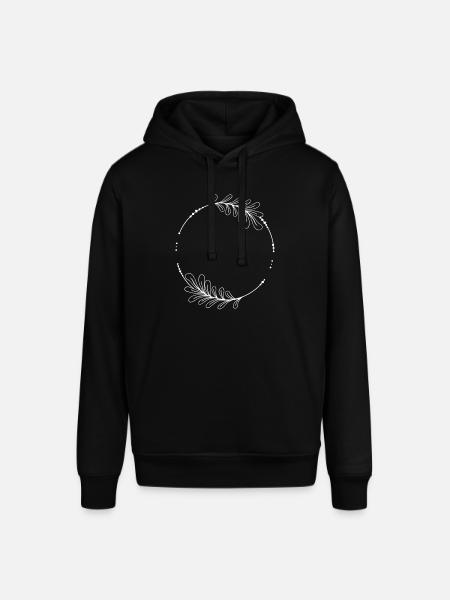 White circle frame with leaves - Stanley/Stella SOUNDER Unisex Hoodie - black