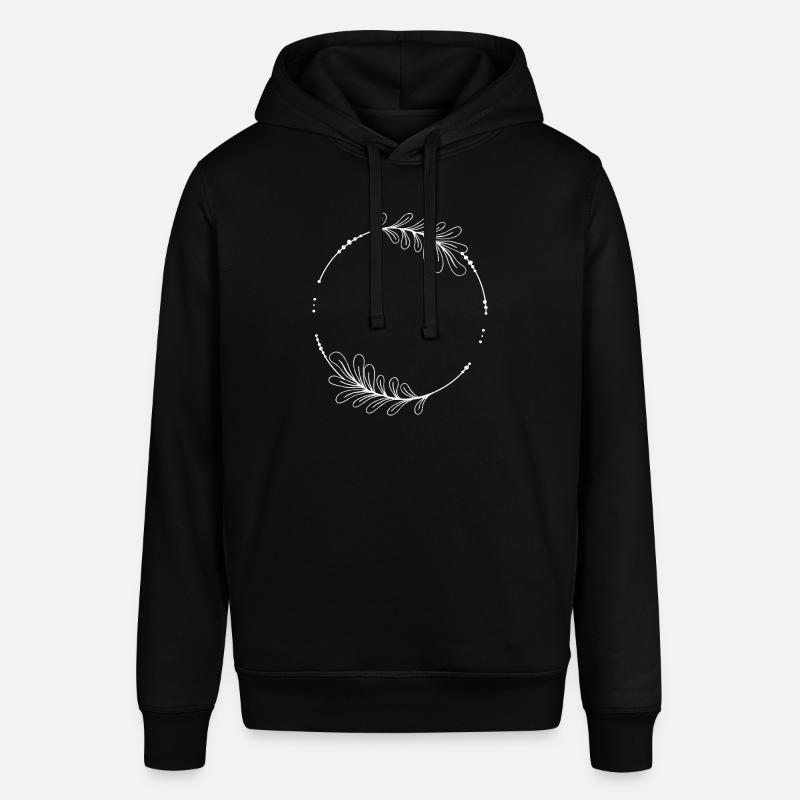 Cadre circulaire blanc avec feuilles - Sweat à capuche SOUNDER Stanley/Stella Unisexe - noir