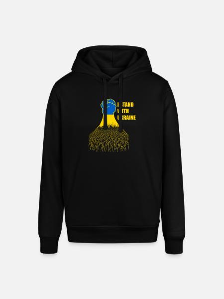Io sto con l'Ucraina Ucraino Bandiera Ucraina Supporto - Felpa con cappuccio unisex SOUNDER di Stanley/Stella - nero