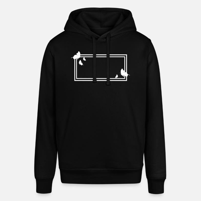 Rectangular frame with butterflies - Stanley/Stella SOUNDER Unisex Hoodie - black