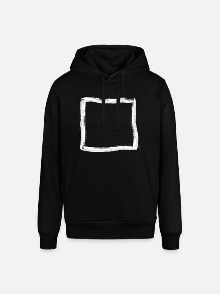 White Brush Stroke Frame Lines - Stanley/Stella SOUNDER Unisex Hoodie - black