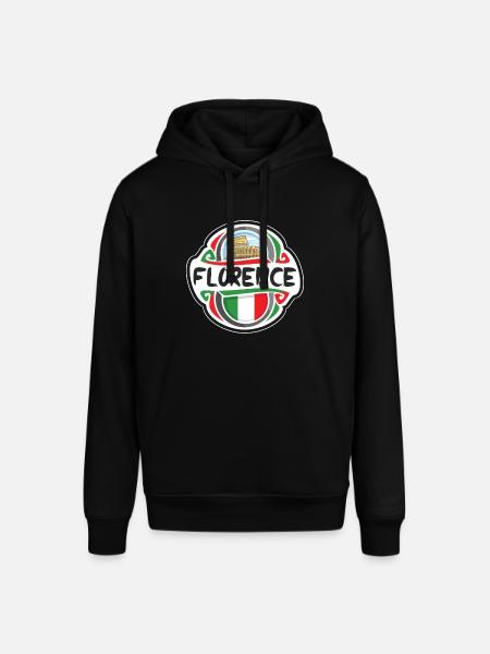 Firenze Italien Flag Badge Rejse Souvenir Frimærke - Stanley/Stella SOUNDER unisex hoodie - sort