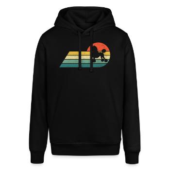 Pudel Retro Hund Vintage - Stanley/Stella Unisex Hoodie SOUNDER - Schwarz - Vorne - Alina (178cm) & Michal (187cm)