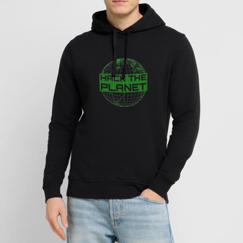 Hack the Planet - Green Globe Computer Hacker Stanley/Stella SOUNDER Unisex Hoodie