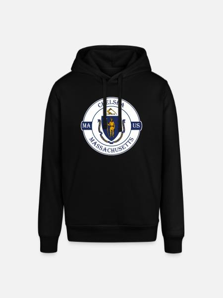 Chelsea Massachusetts Flag USA Souvenir Badge - Stanley/Stella SOUNDER Unisex Hoodie - black
