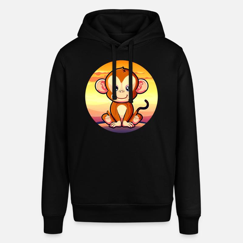 Mignon Singe Chimpanzé Sunset Design - Sweat à capuche SOUNDER Stanley/Stella Unisexe - noir