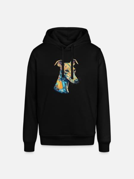 Buntes Whippet-Kunstdesign - Stanley/Stella Unisex Hoodie SOUNDER - Schwarz