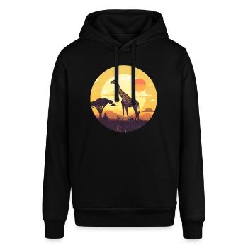 Giraffe in the savannah - Stanley/Stella Unisex Hoodie SOUNDER - Schwarz - Vorne - Alina (178cm) & Michal (187cm)