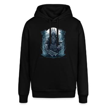 Wikinger Nordmann: Elegantes nordisches Design - Stanley/Stella Unisex Hoodie SOUNDER - Schwarz - Vorne - Alina (178cm) & Michal (187cm)