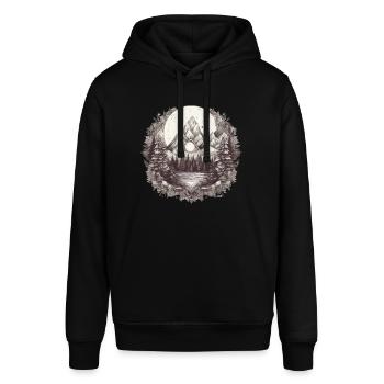 Nature Aventure Randonnée Camping Design - Sweat à capuche SOUNDER Stanley/Stella Unisexe - noir - Devant - Alina (178cm) & Michal (187cm)