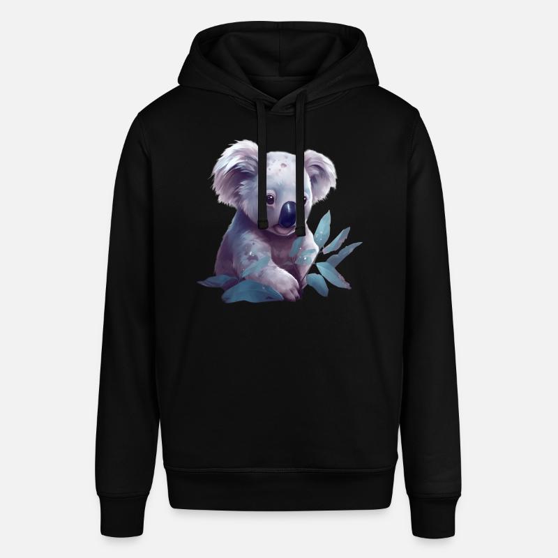 Süsser Koala mit Eukalyptusblatt - Stanley/Stella Unisex Hoodie SOUNDER - Schwarz